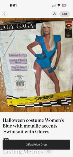 Lady Gaga Poker Face Swimsuit Costume with Gloves
