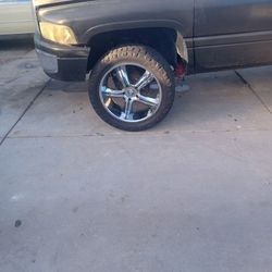 22 Inch Rims And Tires Fits Dodge Ram 5  Hole