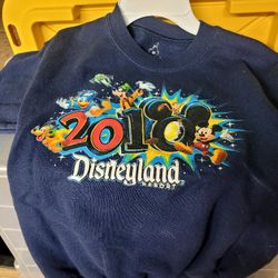 Vintage Kids 2010 Disneyland Disney Resort Crewneck Sweatshirt Size Medium Navy Blue

