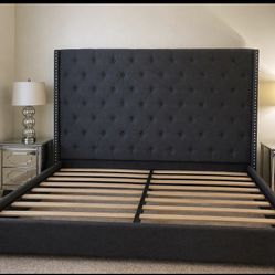 Beautiful charcoal grey king size bed