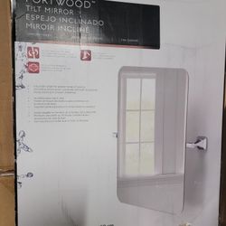 DELTA Portwood Frameless Square Bathroom Tilt mirror