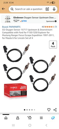 02 Oxygen Sensor 15717 Upstream & Downstream Compatible with Ford for F150 F250 Explorer for Mustang Ranger Focus Escape Expedition 1997-201 1 for Maz