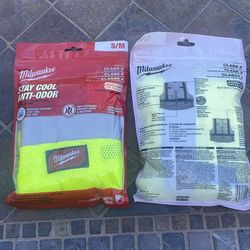 Milwaukee small medium yellow class 2 high visibility safety vest with 9 pockets