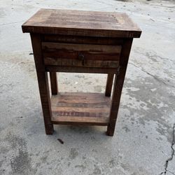Wood  End Table 13”x18” 25” 3/4 High