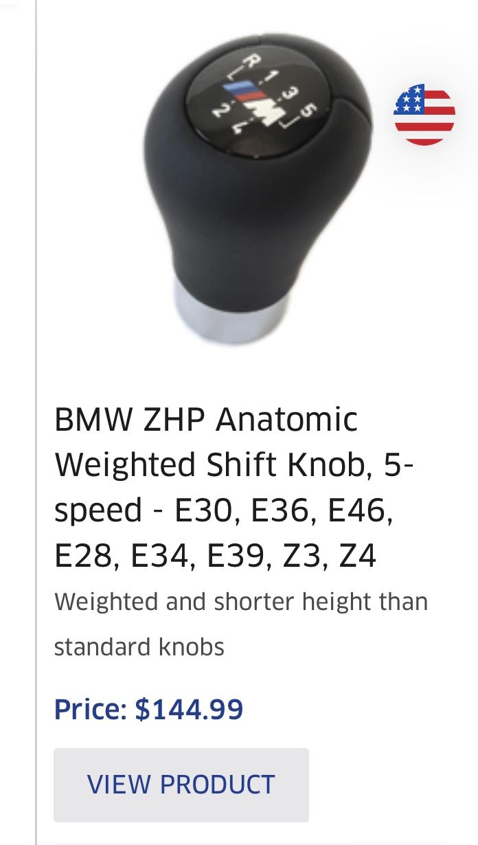 BMW ZHP Anatomic Weighted Shift Knob, 5-speed