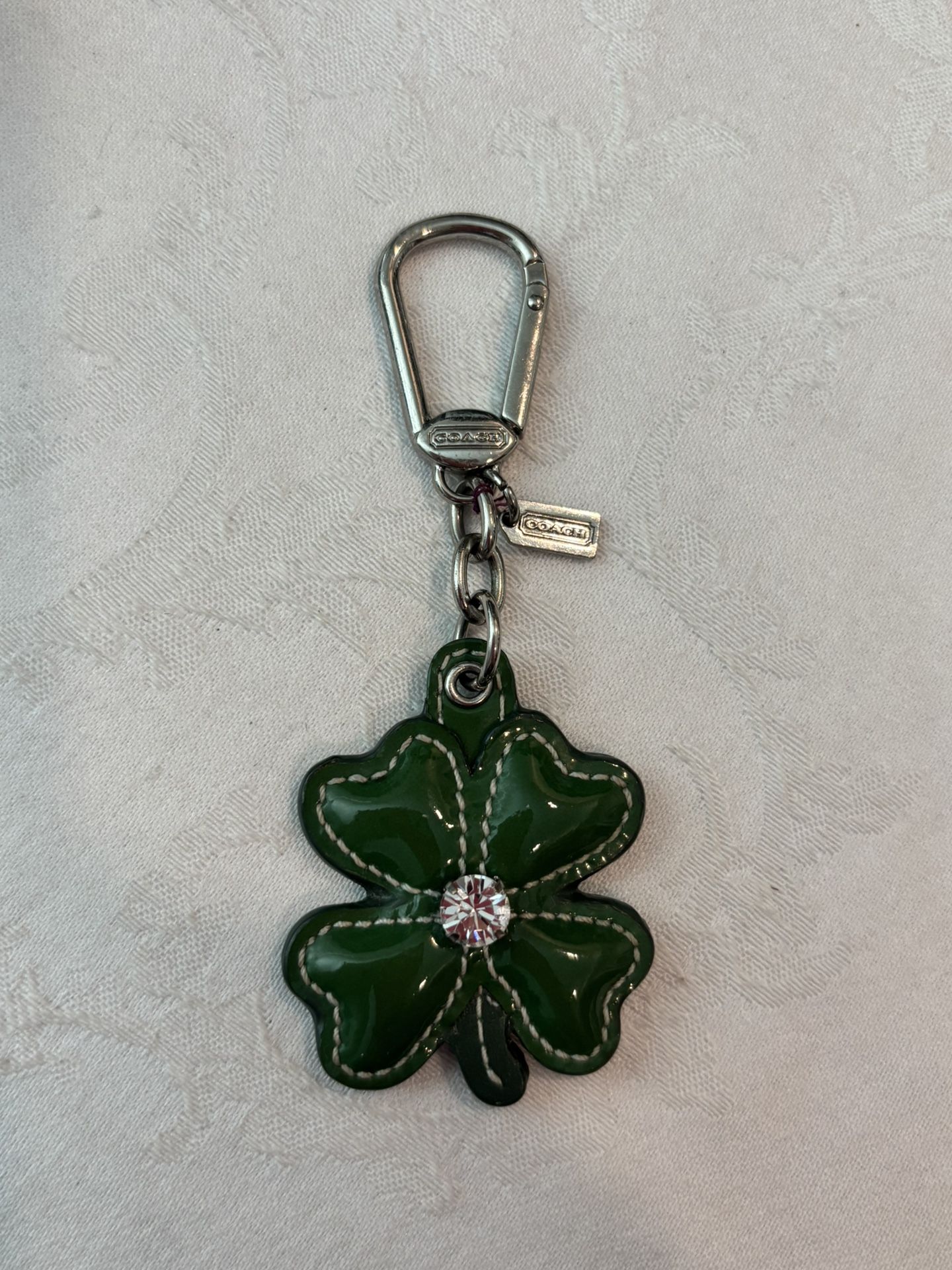 Coach Shamrock keychain with rhinestone