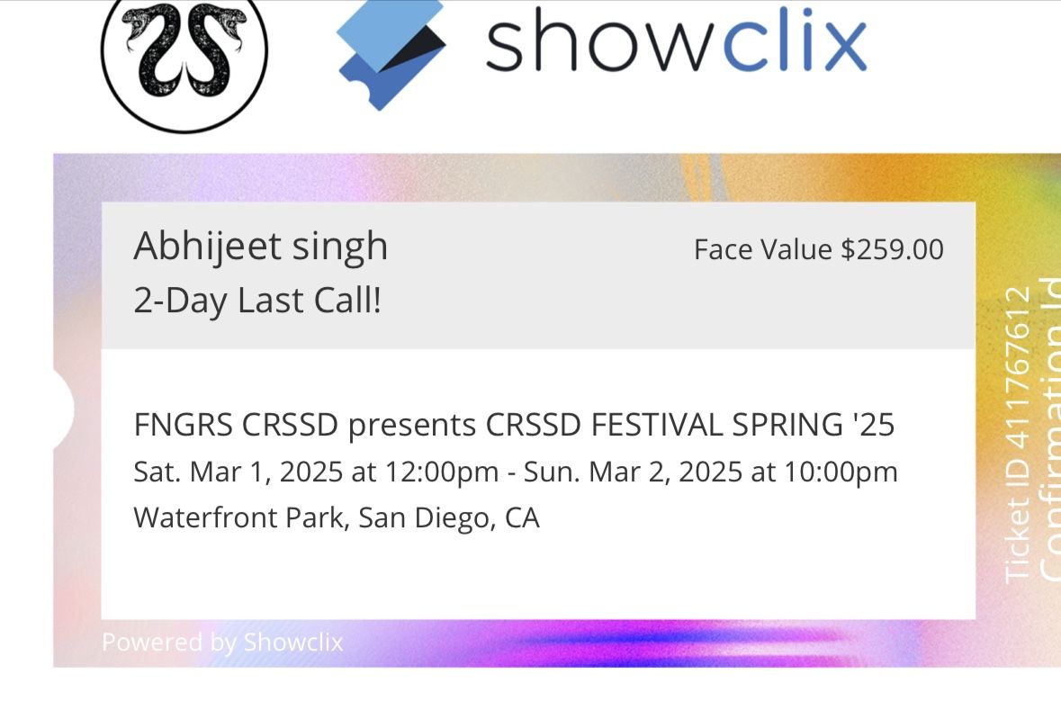 Crssd tickets
