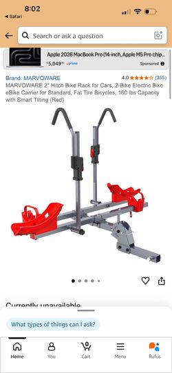 2-Bike Hitch Mount Rack for Fat Tire Bikes