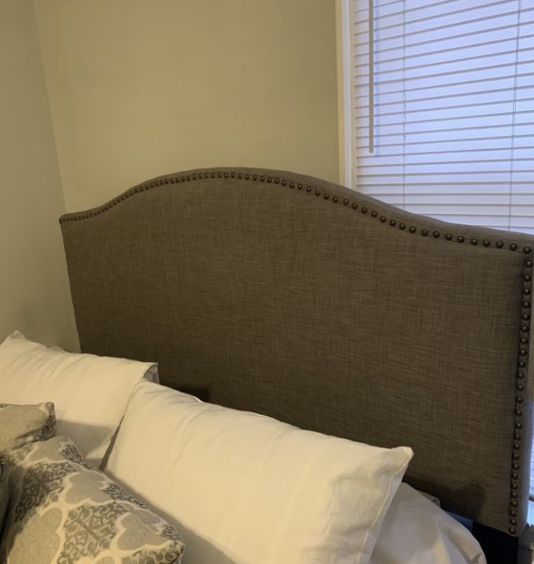 Queen bed (headboard, frame, mattress)