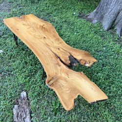 Coffee Table Live Edge Elm Wood