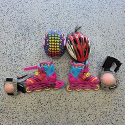 Roller Skates With Protecting Gears For Girls Size 35-38