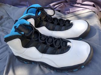 Air Jordan 10 Retro Powder Blue 2014 White Black GS size 7