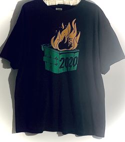 Adult Funny Black T-Shirt “2020 (Under Dumpster Burning)” 