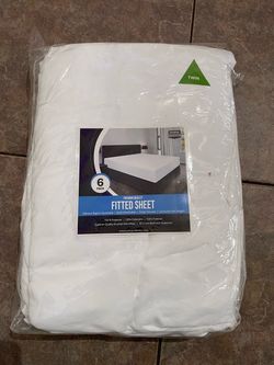 White Fitted Sheets Twin Size 6 Pack. Paquete Con 6 Sábanas Twin De Resorte