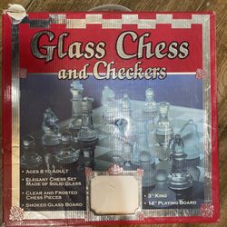 Glass Chess & Checkers Set