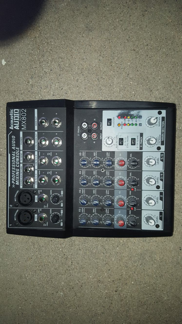 Acoustic Audio MX802 Mixer 8 Channel 2-Bus - $35