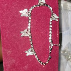 Tennis Bracelet With Butterflies Sterling Silver