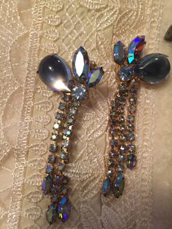 Vintage Carnival Glass Earrings