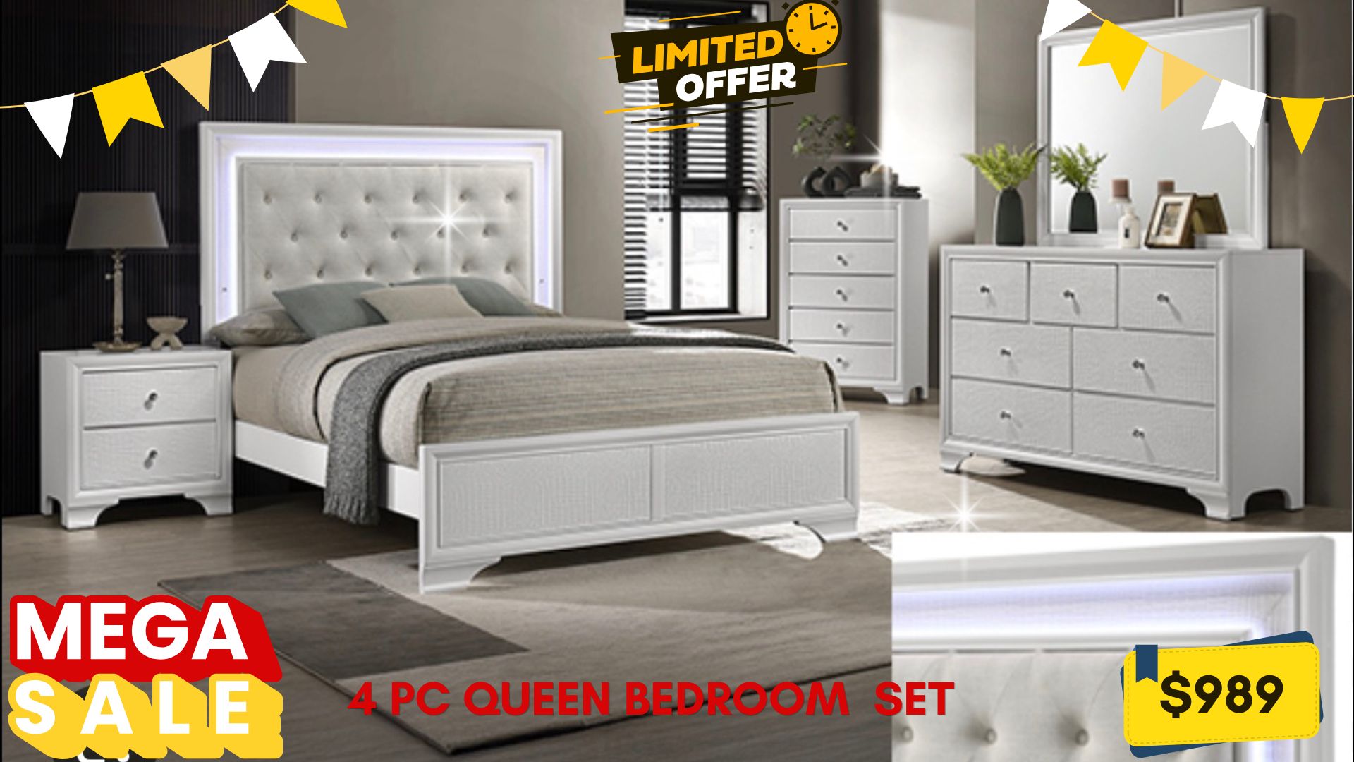 4 PC QUEEN BEDROOM SET