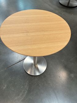 Round Pedestal Cafe Table Wood Top
