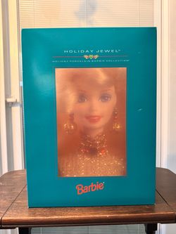 1995 Holiday Jewel Barbie Doll Porcelain Collection Blonde Mattel 14311 serial#20439