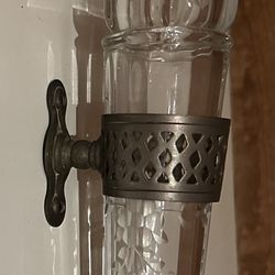 Extremely rare Victorian wall vase with original metal holder.