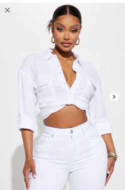 NEW Deja Twist Front Cropped Gauze Shirt