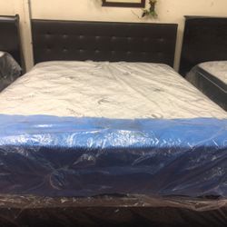 NEW Queen Size Bed with New Mattress And Boxspring Included 