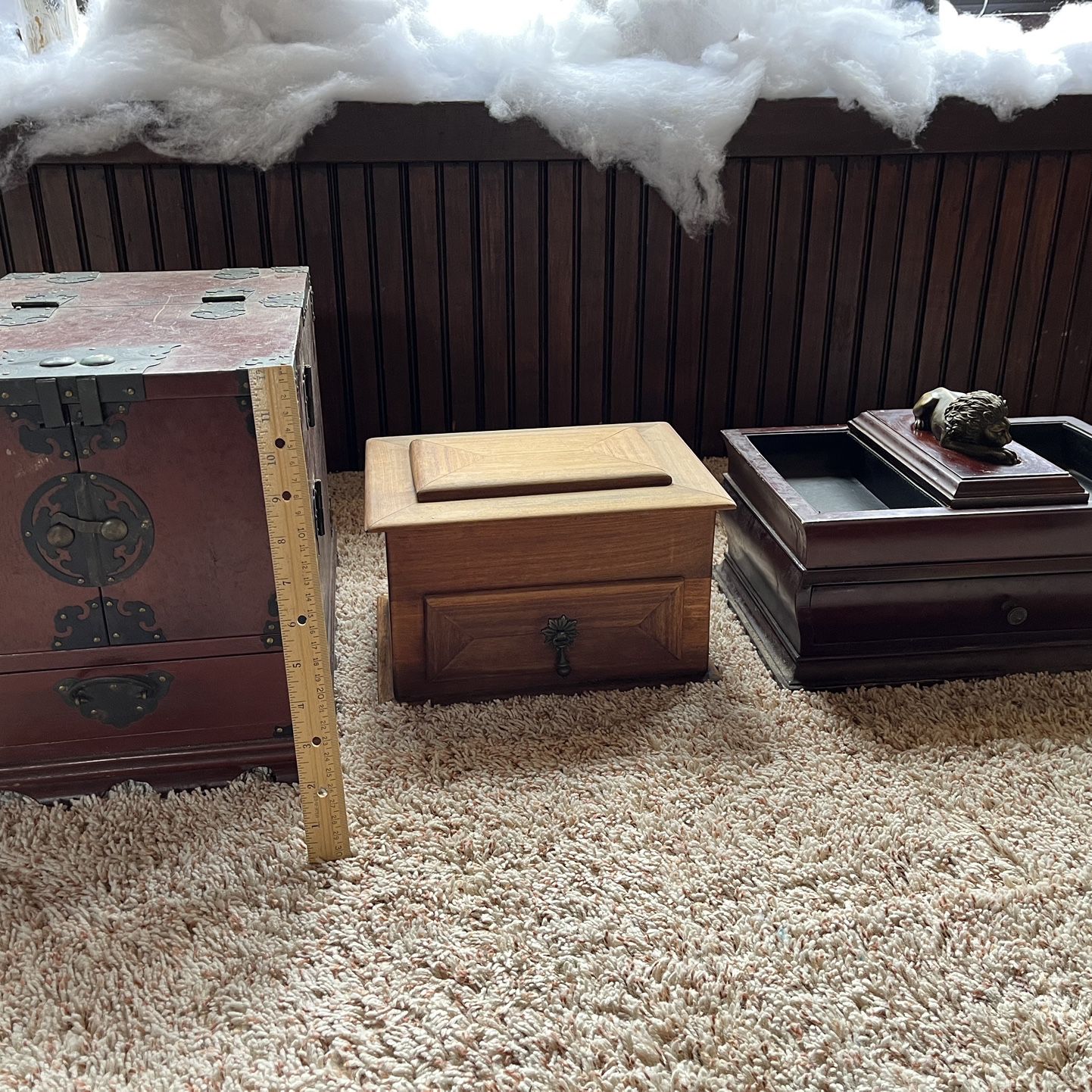 Jewelry Box 3 Boxes Gold Silver Storage Wood Wooden Vintage Estate Lot Retro Antique Patina Old