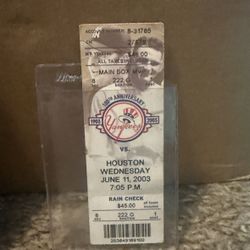 Houston Astros New York Yankees Ticket Stub MLB Baseball Combined No Hitter 2003