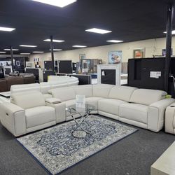 Leather Power Cloud Zero Recliner Sectional 🚚WE DELIVER🚚
