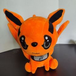 Naruto Shippuden Kyuubi Fox Plush Doll Anime 9 Tail Kurama Orange, Poseable
