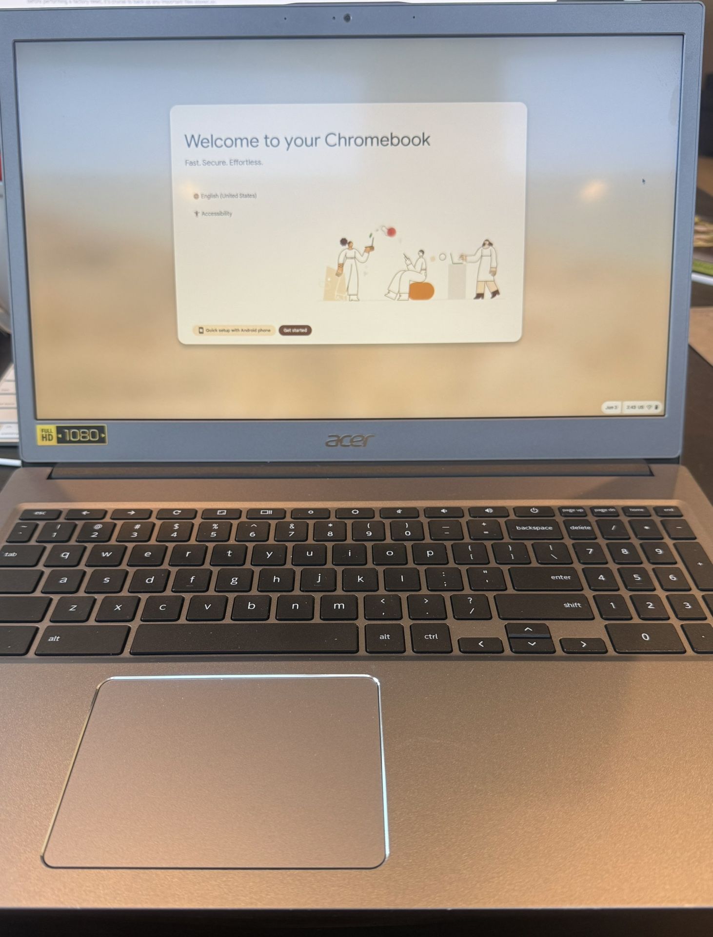 Acer Chromebook 715-1W 8th Generation- A+ Condition