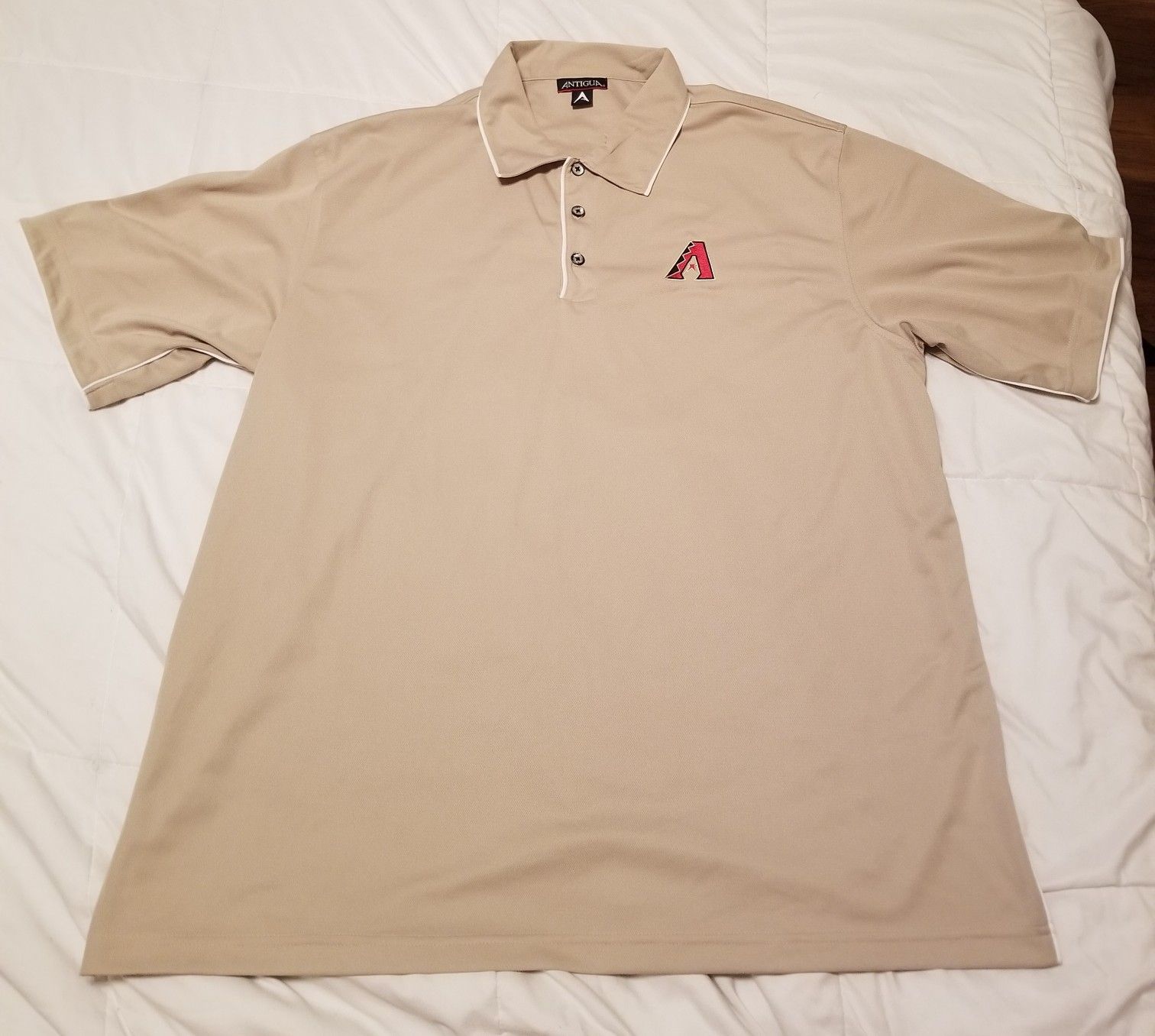 Used Arizona Diamondbacks Gold Antigua polo shirt, men's XL