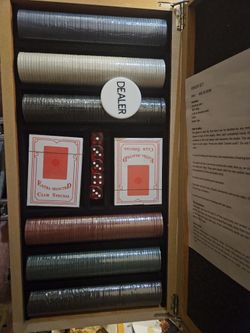 Professional Poker Set In A Heavy-duty Wooden Case With Carrying  Handle That Locks.