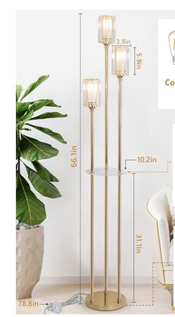3-Light Gold Crystal Floor Lamp. It’s new