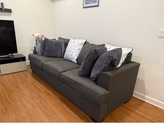 Ashley Furniture Sofa Set – 3-Seater & Loveseat – Charcoal Gray