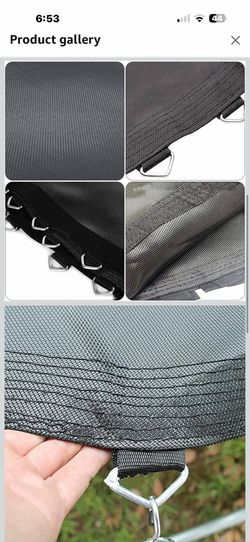 Replacement Trampoline Mat, 15ft Trampoline Replacement Jump Mat Trampoline Bounce Mats Accessories, 8 Row Stitch, with 1x Trampoline Spring Puller 65