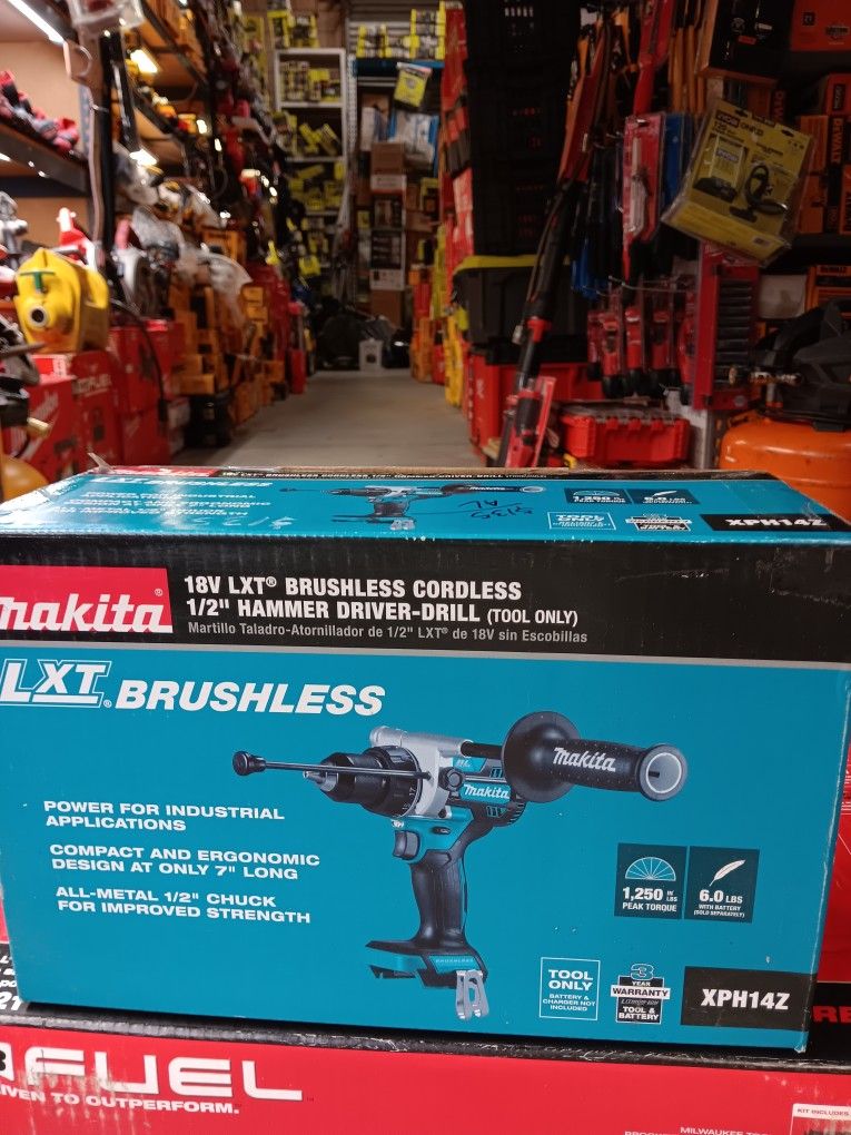 Makita 18V LXT Brushless Cordless 1/2" Hammer Driver - Drill. Tool-Only