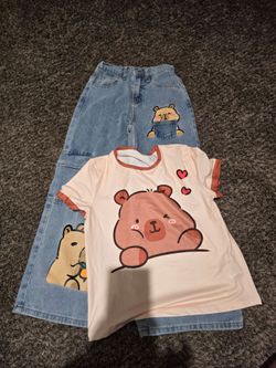 Capybara girl outfit - Pants and Top set