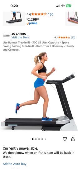 3G Cardio Lite Treadmill with incline and heart rate monitor