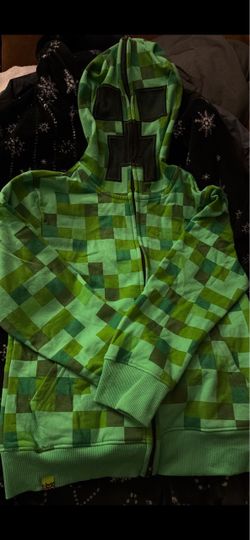 Boys medium Minecraft Creeper Zip-Up Hoodie