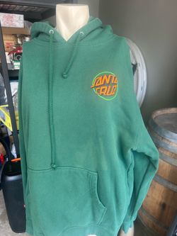 Santa Cruz Skateboard Toxic Hand Green Faded Worn Hoodie Sz medium as is