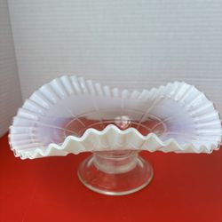 White Opalescent bowl Jefferson “Northwoods Block” 1905 no damage