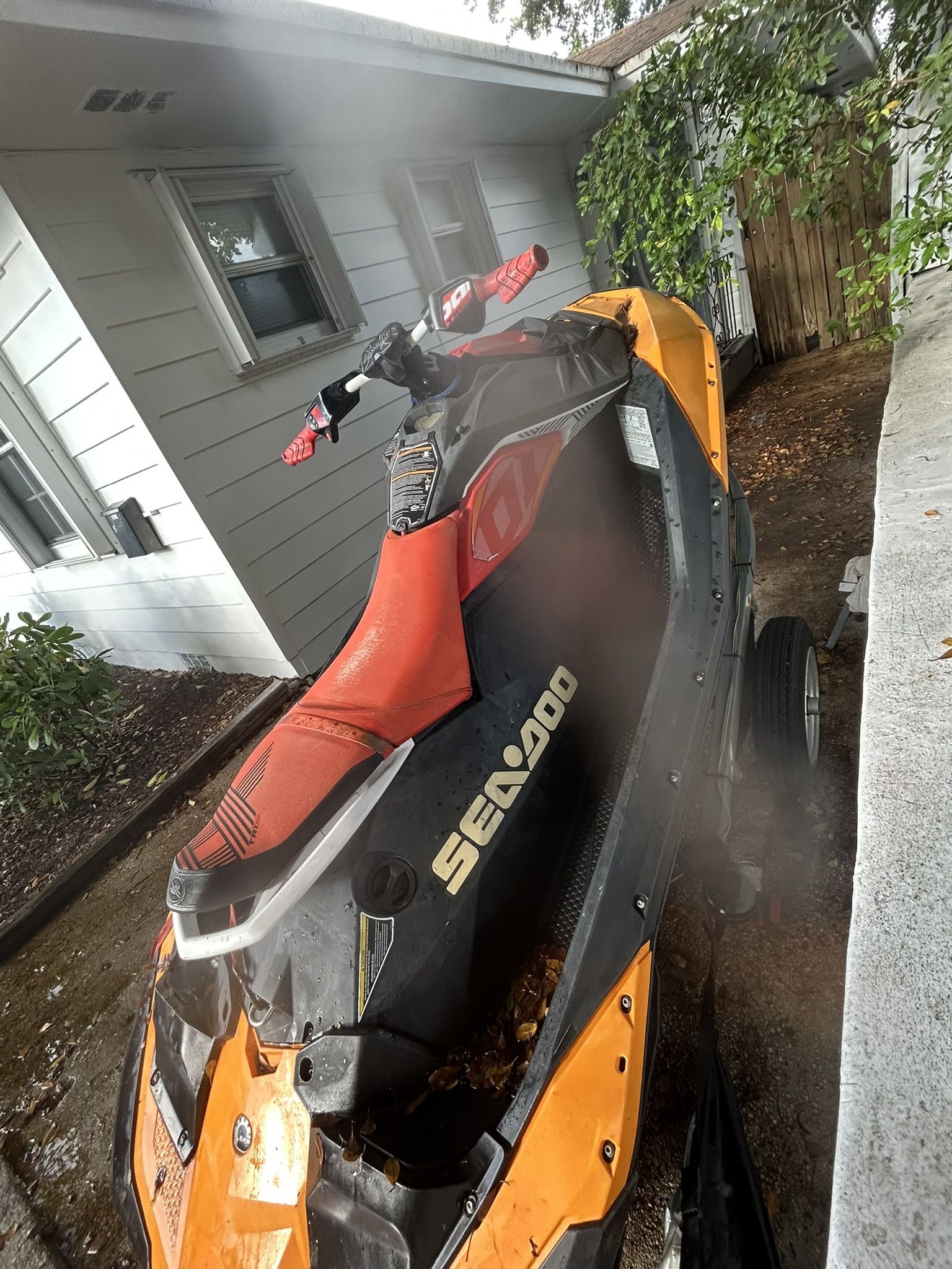 Sea-Doo Spark Trixx watercraft with trailer