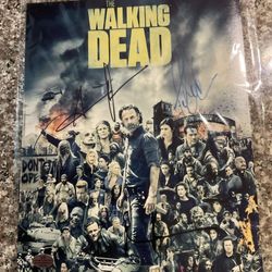 Andrew Lincoln, Jeffrey Dean Morgan, Norman Reedus Signed TWD 8x10 Photo W/ Coa.