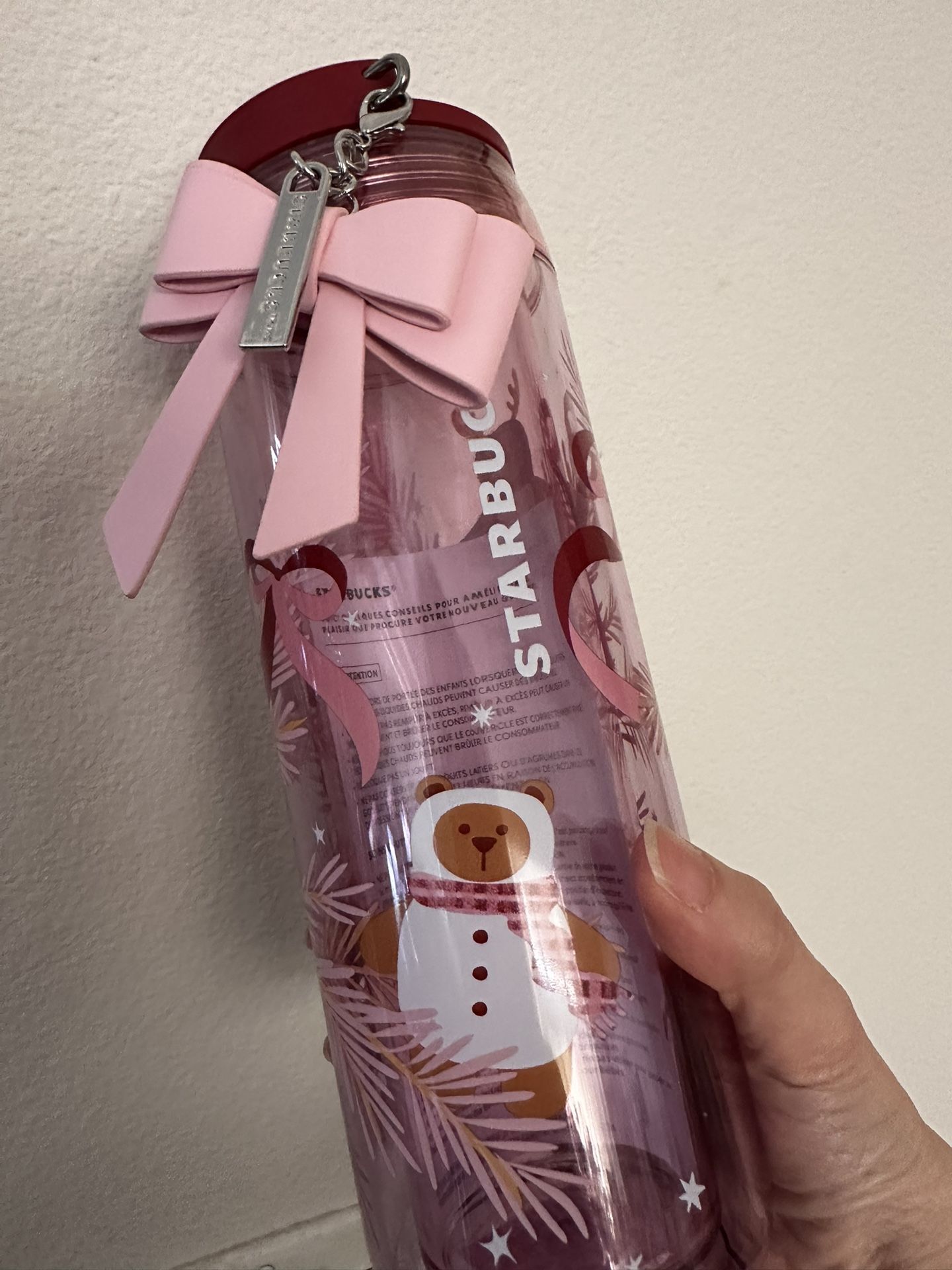 starbucks pink charm Bear tumbler bearista holiday collection limited edition 16 oz