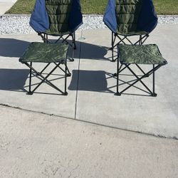 Camping Chairs And Ottoman 