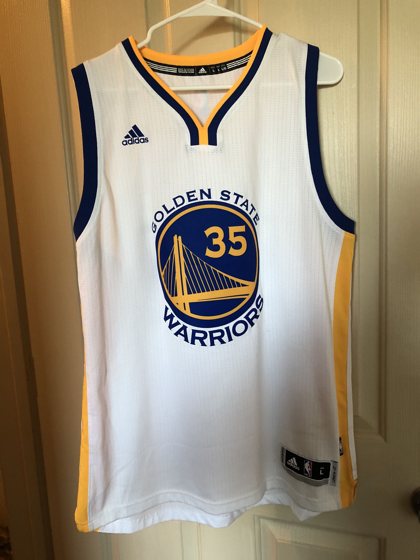 Adidas Swingman Jersey. Kevin Durant former Golden State Warrior and 2x NBA Champion. Size Men’s Large