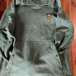 LA Galaxy 2023 Player Travel Pullover Hoodie green size xL